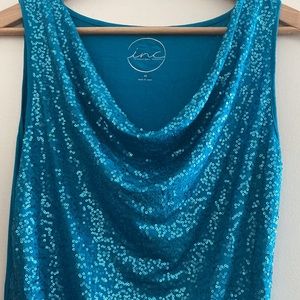 Sequined Turquoise tank